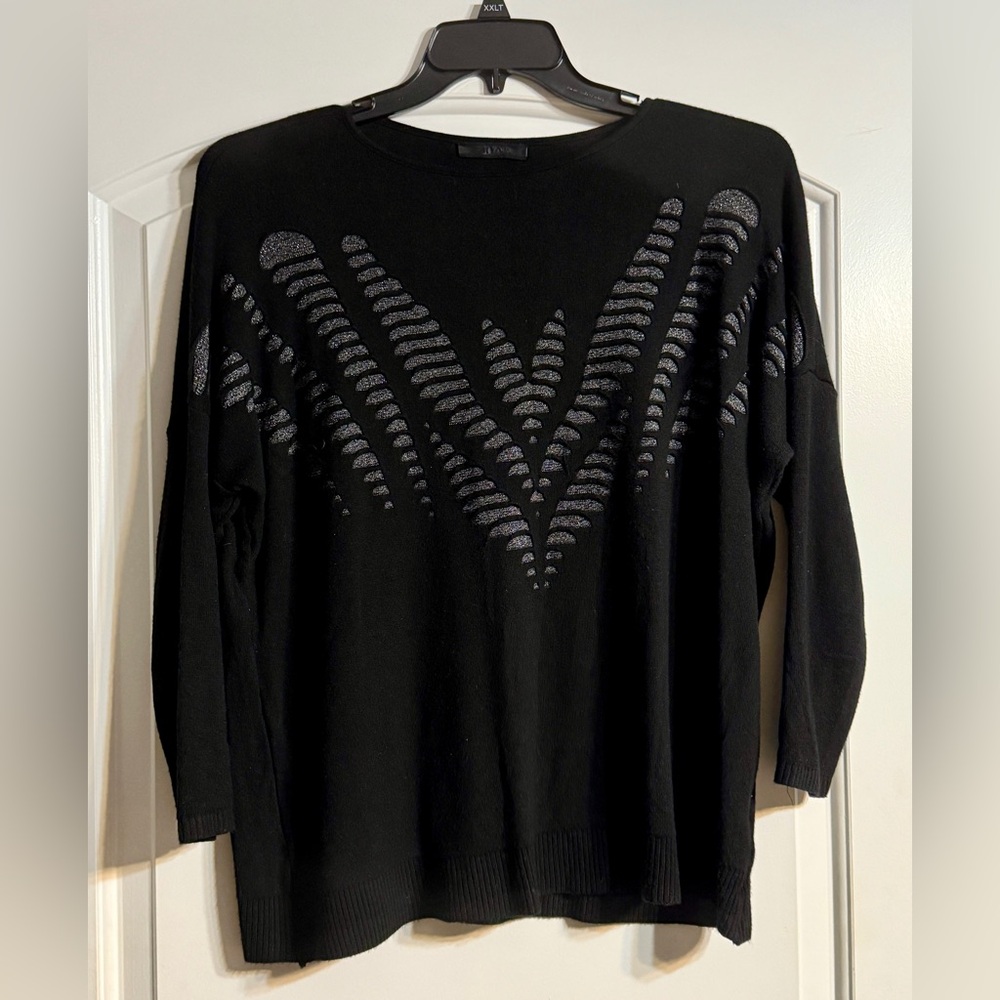 RVN Black Sweater‎ with Silver Accents